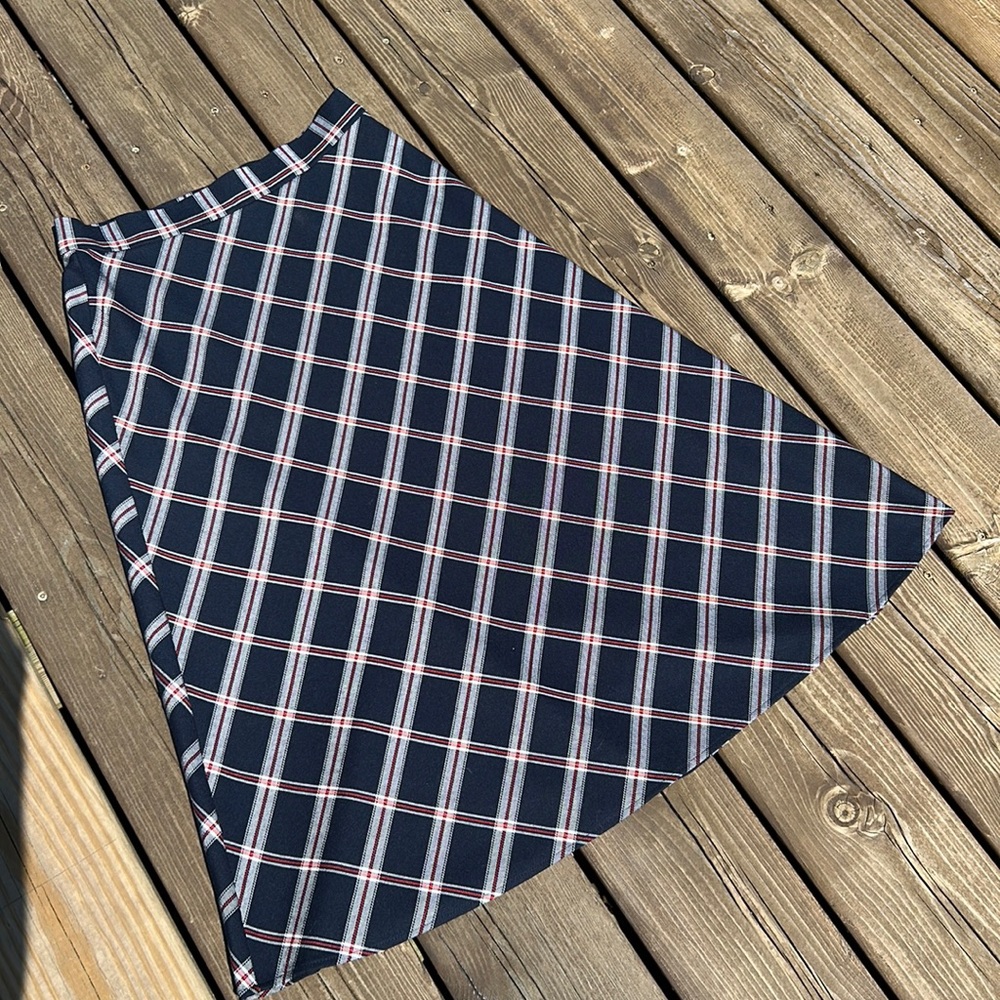 vintage plaid maxi skirt